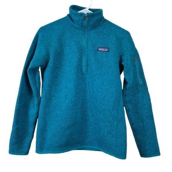 Patagonia Better Sweater Elena Blue ¼ Zip Tunic Top Small Soft Grunge - Picture 1 of 9